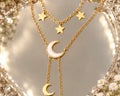 Star and Moon Pendant Necklace