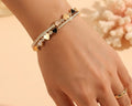 Gold Heart Pearl Bangle