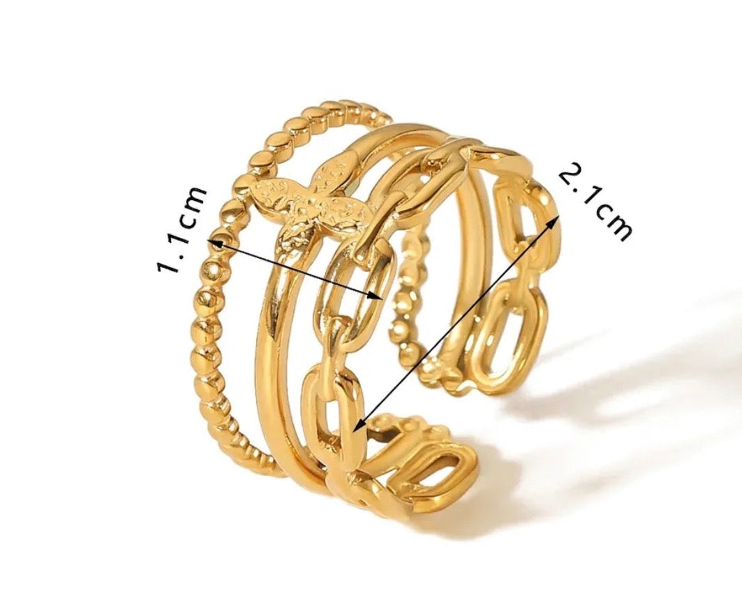 Gold Butterfly Ring