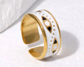 Gold White Evil Eye Ring