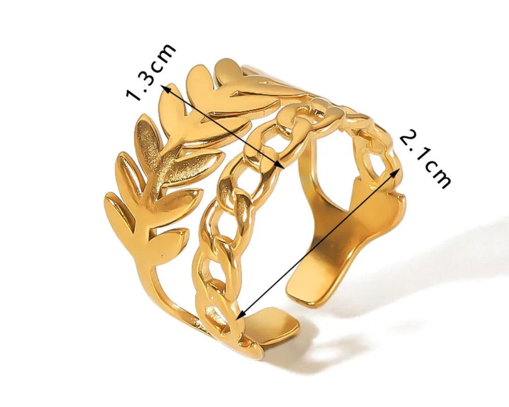 Gold Leaf interwoven Ring