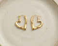 Gold Heart Hoops